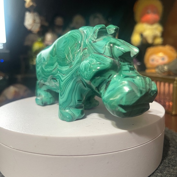 Green Malachite Hippo Figurine - Picture 7 of 8